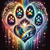 Paw Heart-18CT Stamped Cross Stitch 20*20cm