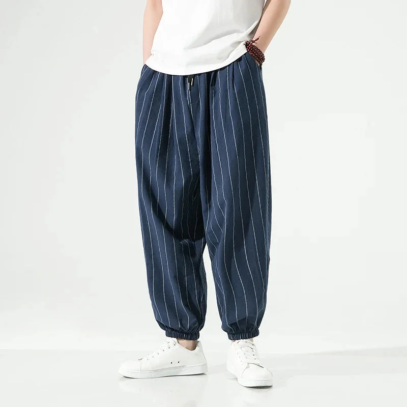 Relaxed-Fit Striped Joggers