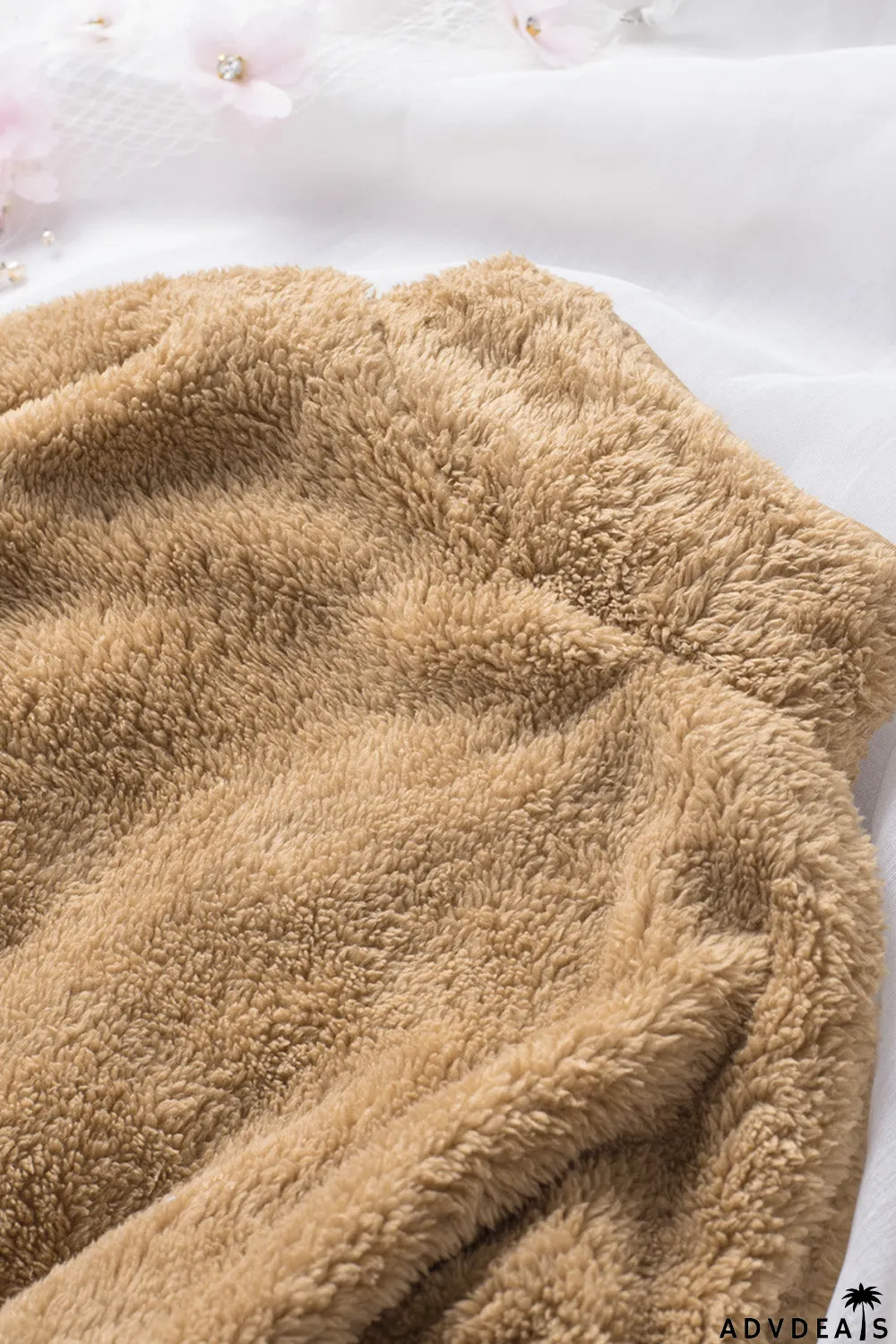 Zip Up Sherpa Coat With Pocket