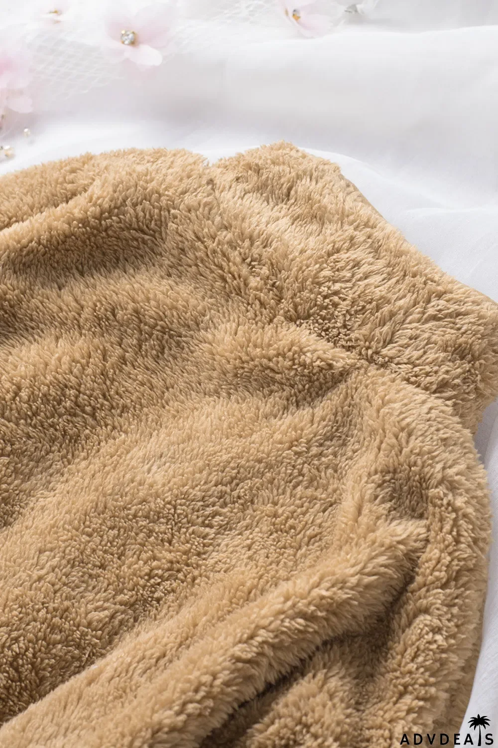 Zip Up Sherpa Coat With Pocket