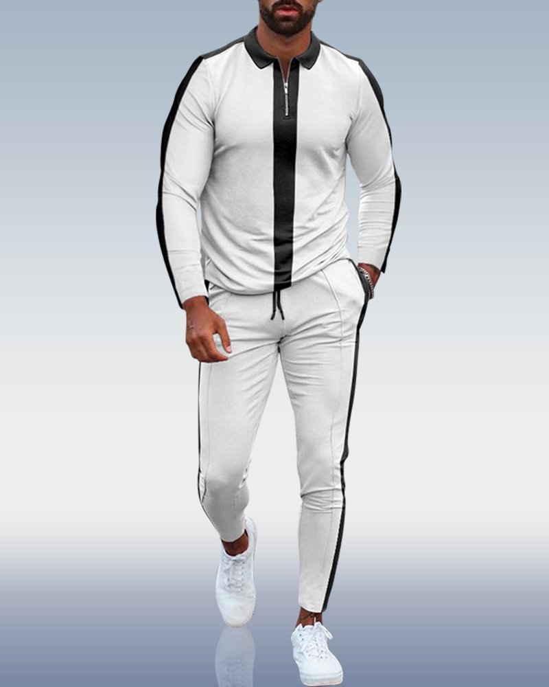 Men's Casual Personality Polo Suit 107