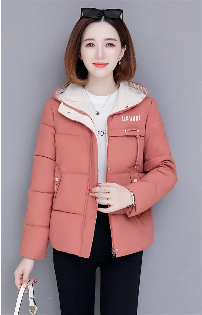 Winter Coat Women 2020 Fashion Winter Jacket Women Cotton padded Parka Outwear Hooded Short Female Jacket Coat Plus Size M-3XL