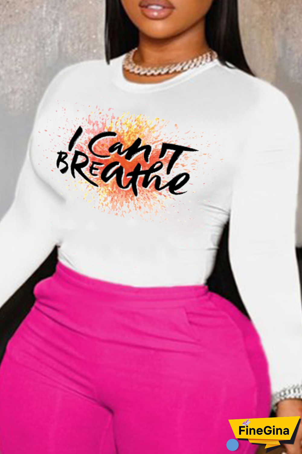 Navy Blue Street Print Patchwork Letter O Neck Tops