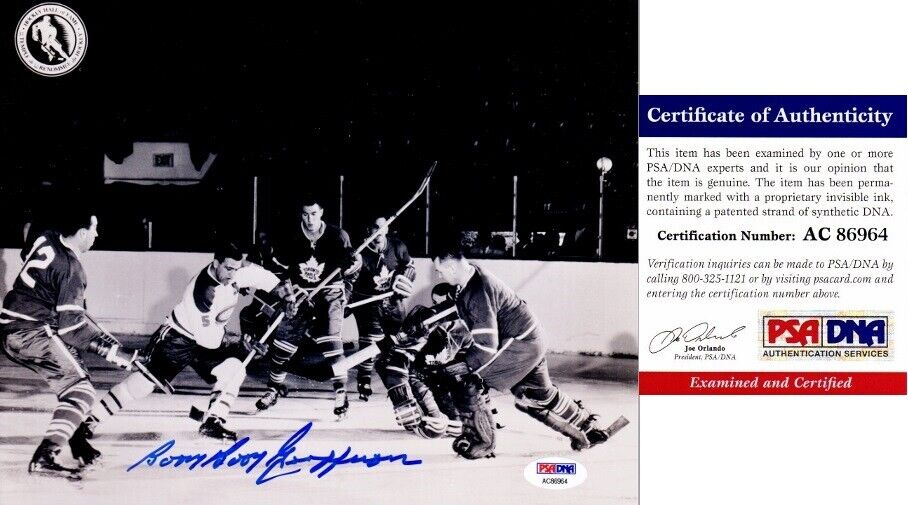 Boom Boom Geoffrion Signed Montreal Canadiens 8x10 inch Photo Poster painting - PSA/DNA