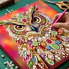 DIY Pearl Painting Owl for Home Wall Decor with Frame(25x25cm)