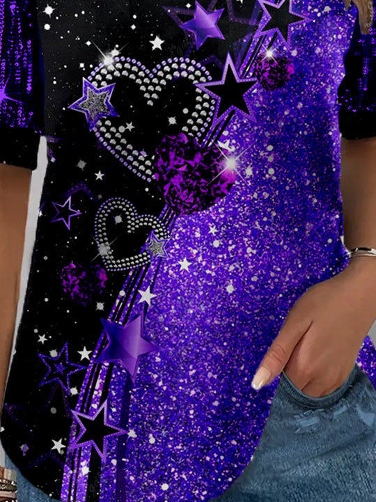 Women Half Sleeve V-neck Solid Color Dress