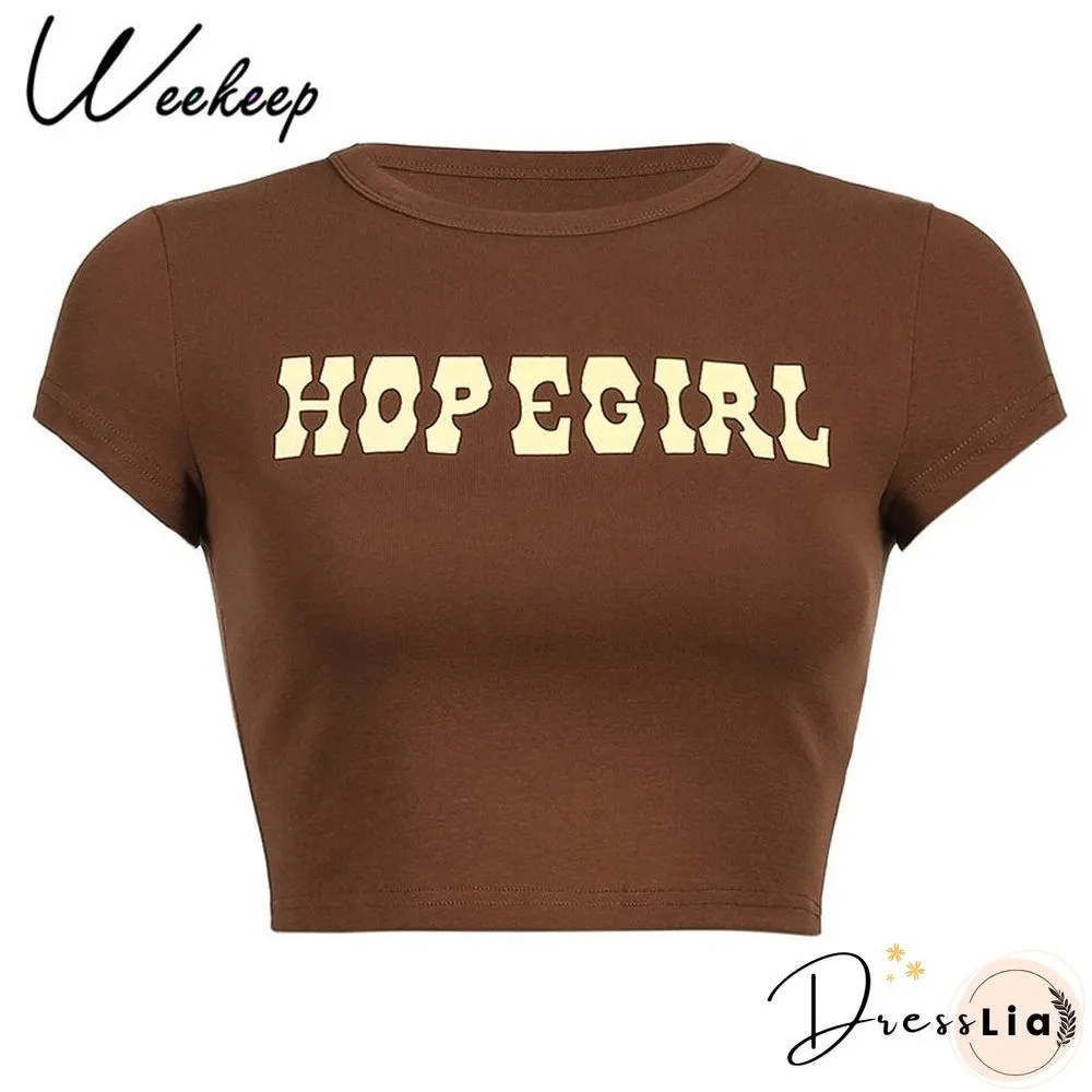 Womens White Short Sleeve Shirt Cropped Embroidery O-Neck Knitted T-Shirt
