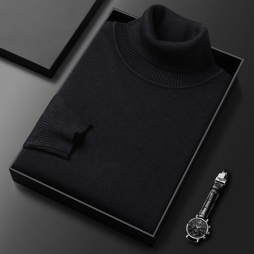 Men’s Solid Color Turtleneck Sweater