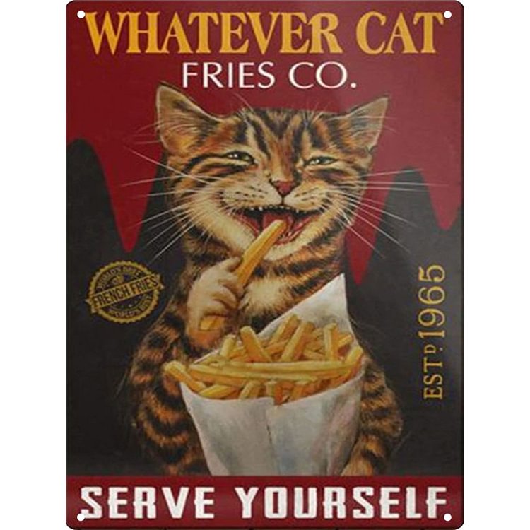 Smirking Cat - Vintage Tin Signs/Wooden Signs - 7.9x11.8in & 11.8x15.7in