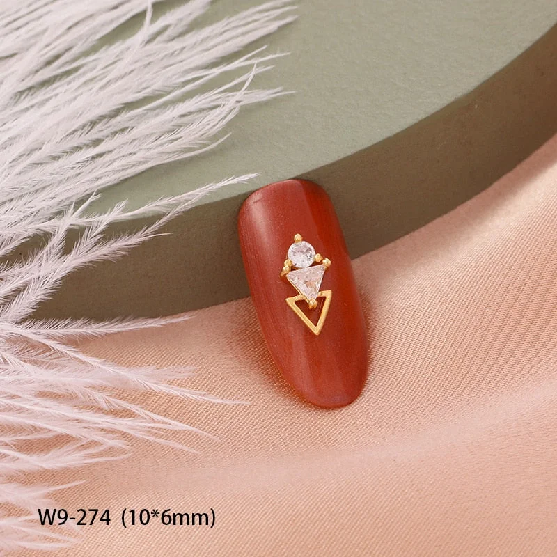 2pcs 2021 New 3D Metal Zircon Nail Art Jewelry Top Zircon Crystal Manicure Zircon Diamond Pendant Japanese Nail Decoration