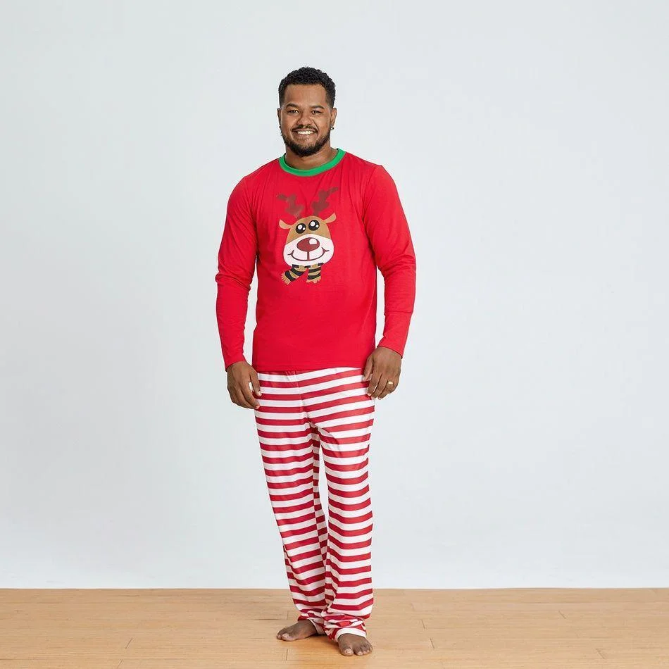 Christmas Deer Family Matching Pajamas Sets (Flame Resistant)