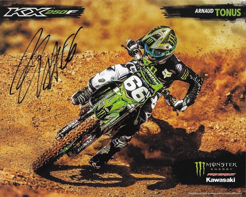 *ARNAUD TONUS*SIGNED*AUTOGRAPHED*Photo Poster painting CARD*MONSTER*ENERGY*KAWASAKI*8X10