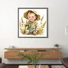 >SALE<Full Embroidery Eco-cotton Thread 18CT Printed Farm Baby Cross Stitch Kit25x25cm