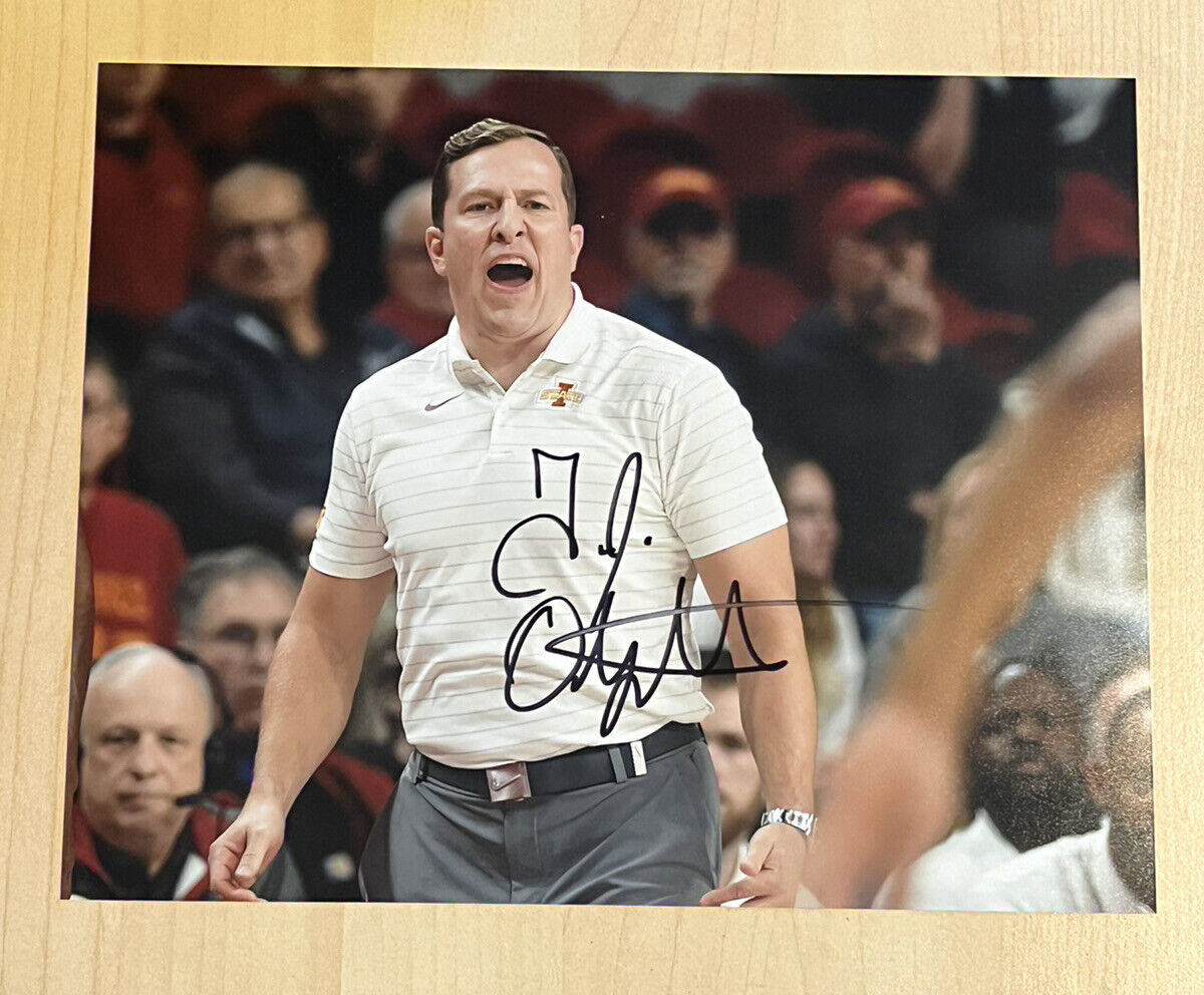 TJ OTZELBERGER SIGNED 8x10 Photo Poster painting IOWA STATE CYCLONES HEAD COACH AUTOGRAPHED COA