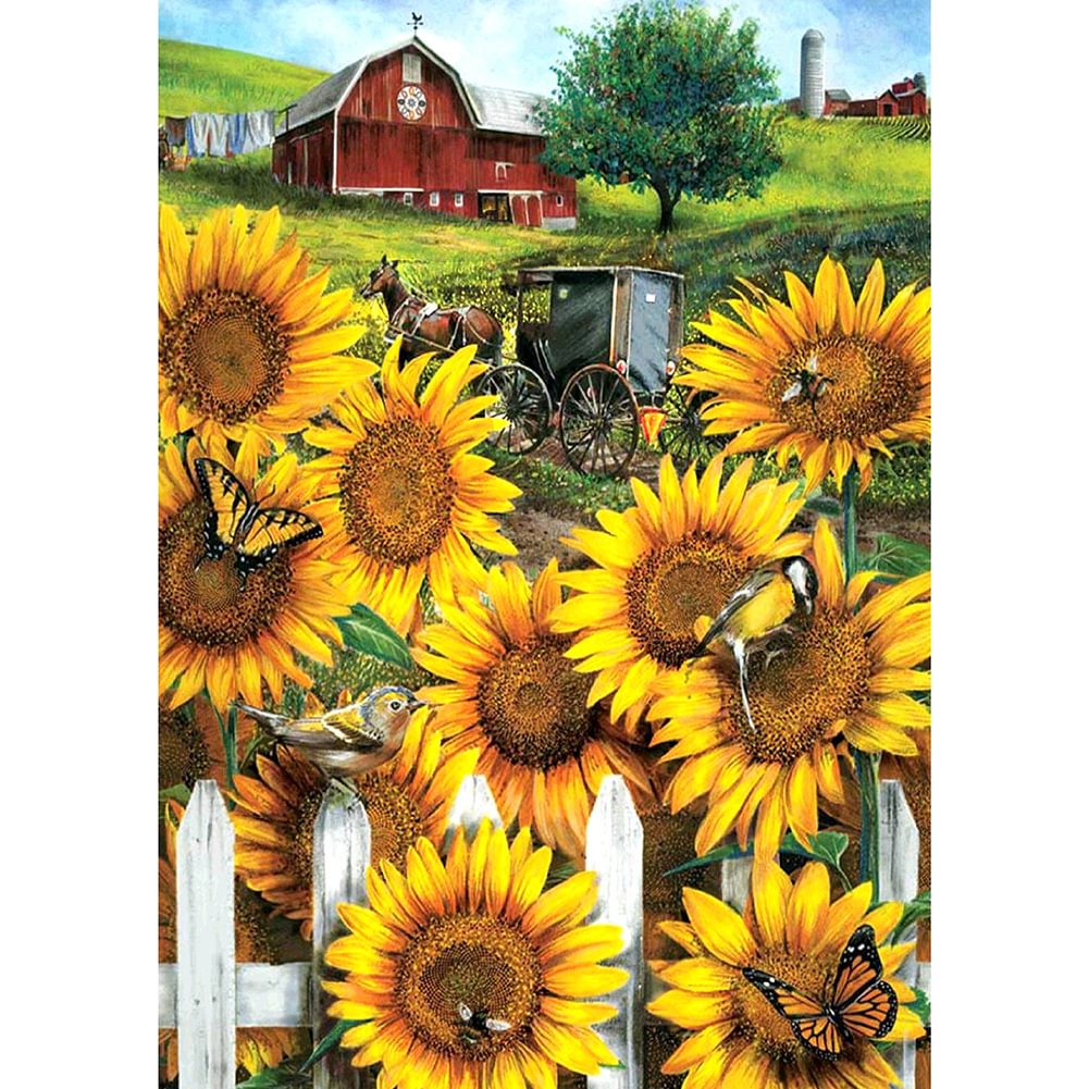 Sunflower - Full Round - Diamond Painting