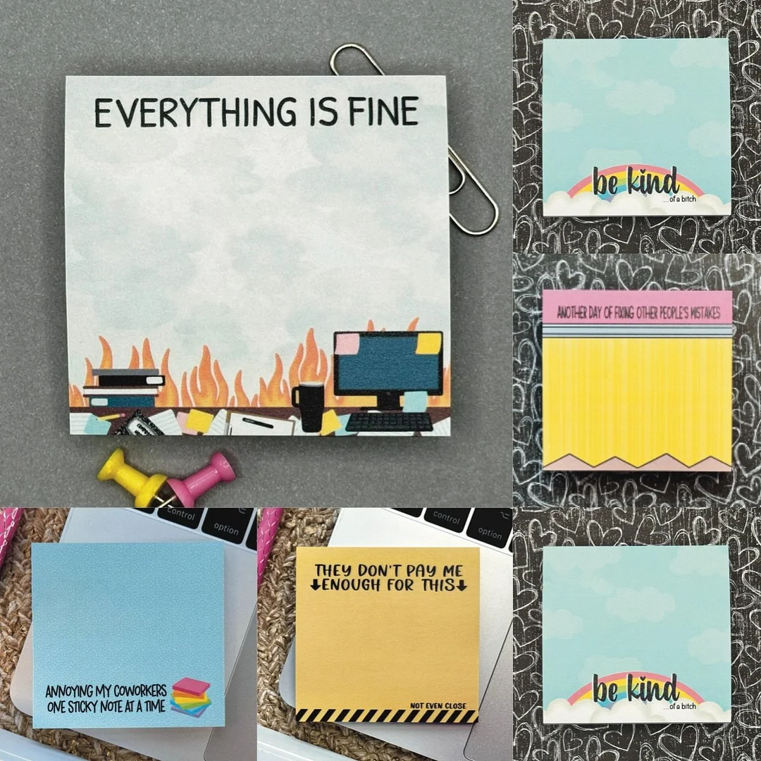 🔥LAST DAY SALE 49% OFF✒Everything Is Fine Sticky Notes