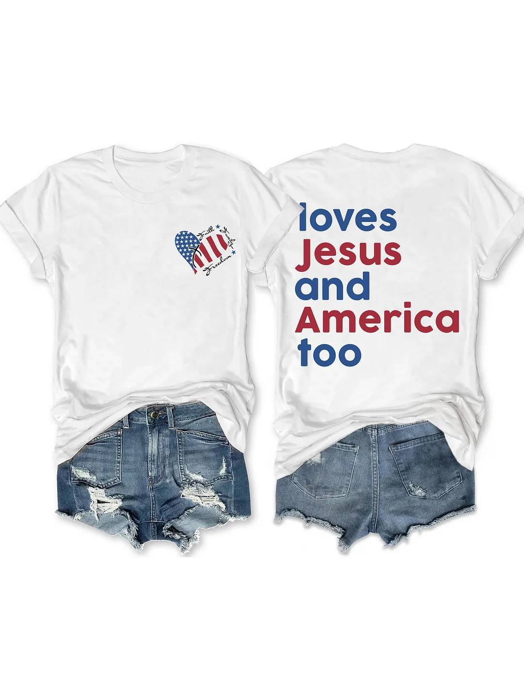 Faith Family Freedom Loves Jesus And America Too T-shirt