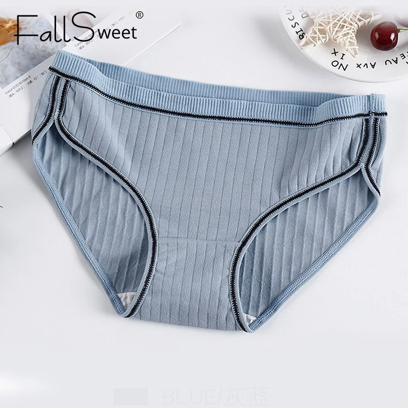 FallSweet Sexy  Cotton  Panties Women Briefs  Plus Size Lingerie M to 4XL Underwear Female Mid Waist