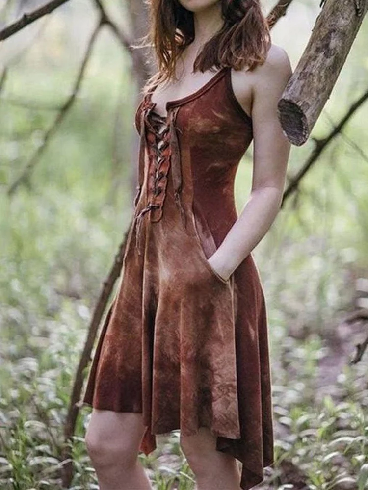 Irregular vintage lace dress