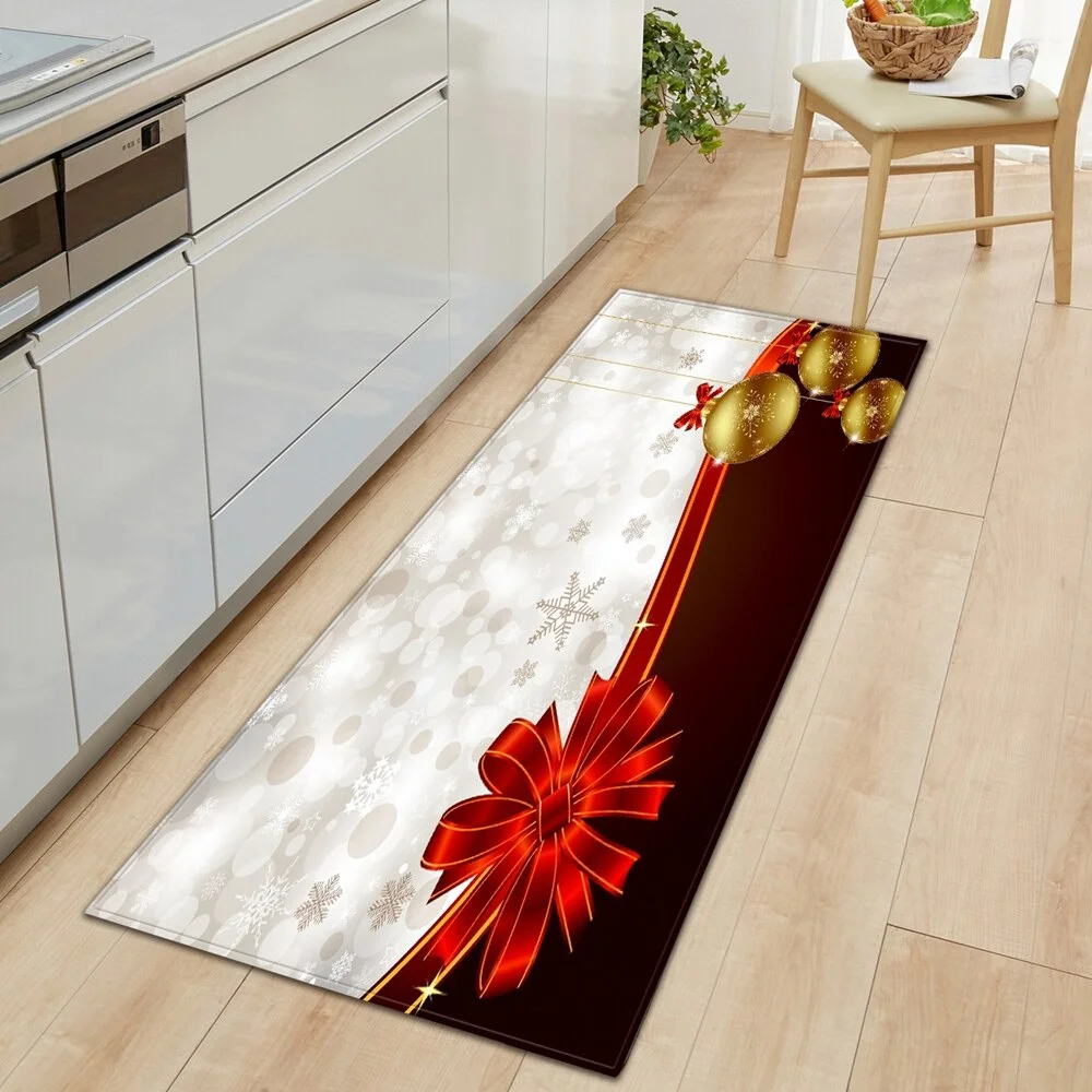 Kitchen Carpet Entrance Doormat Home Mat For Floor Merry Christmas Bedroom Tatami Dcorative Carpet Bath Anti-Slip Hallway Rugs