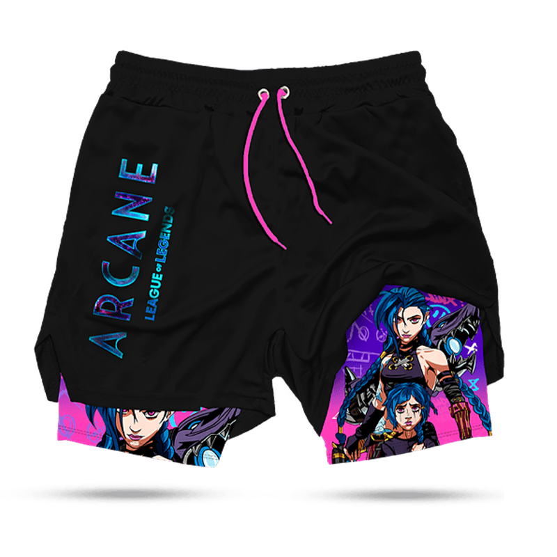 Arcane League of Legends Printed Men's All-In-One Fitness Shorts