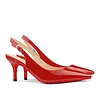 Women's 60mm Kitten Heel Slingback Red Bottom Pumps Patent Wedding Shoes