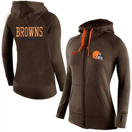 Women's  Cleveland Browns Full-Zip Performance Hoodie Brown