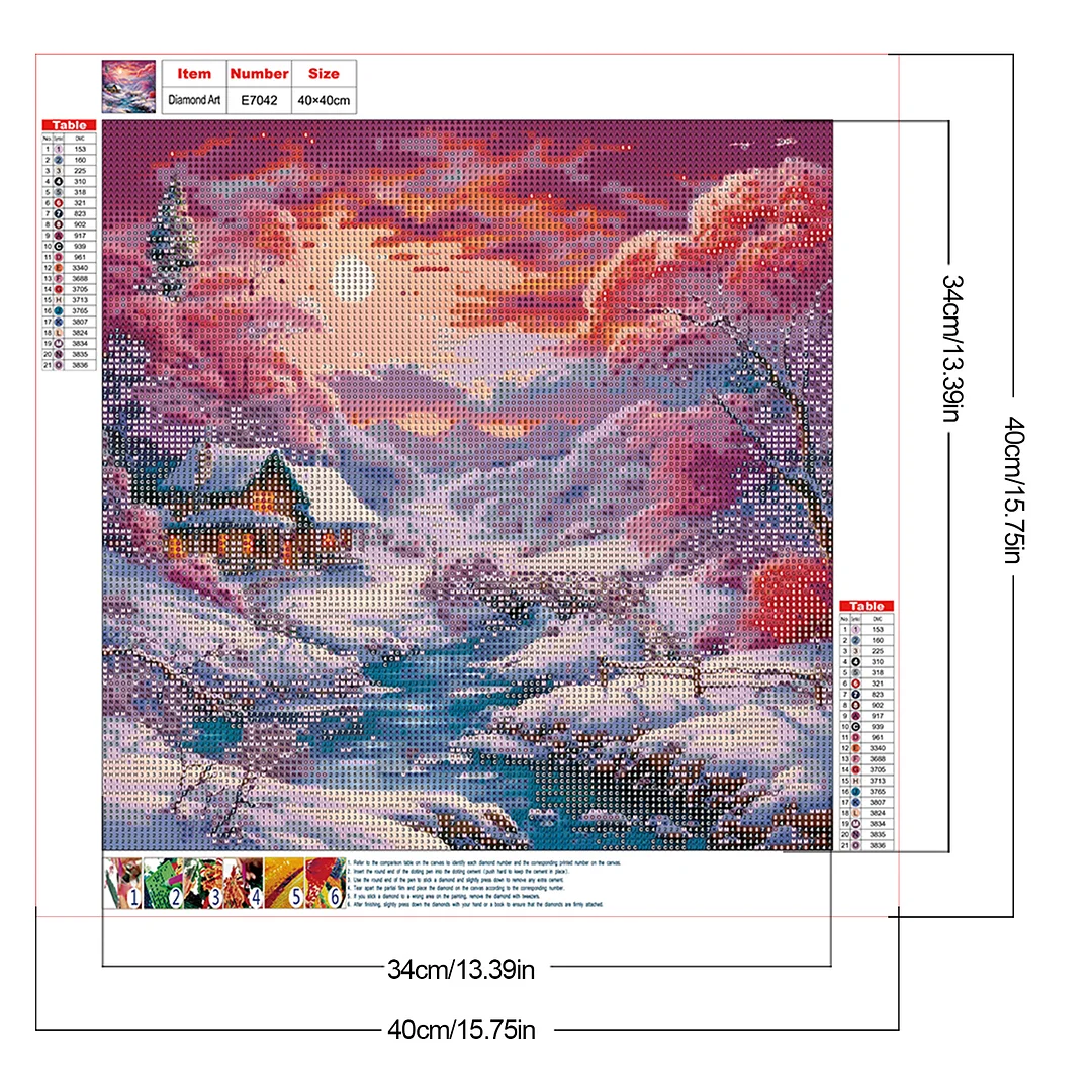 Diamond Painting - Full Round Drill - Snow Scene(Canvas|40*40cm)