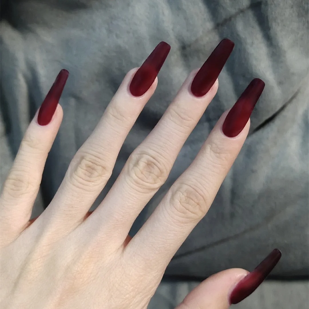 24pcs/box matte False Nail Tips With Glue pink color long Ballerina Nails detachable  Press on Nails Art Fake nails Stickers TY-Nail Inspo