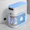 Trash Can Narrow Garbage Container Bin with Press Type Lid for Bathroom Kitchen