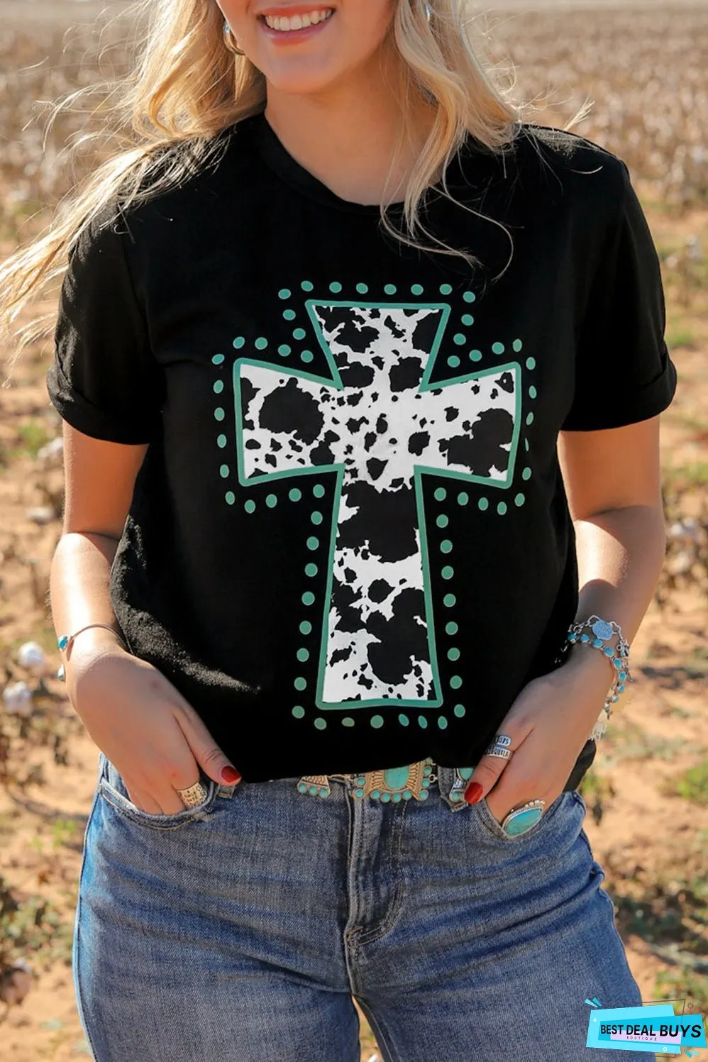 Animal Print Cross Graphic Tee