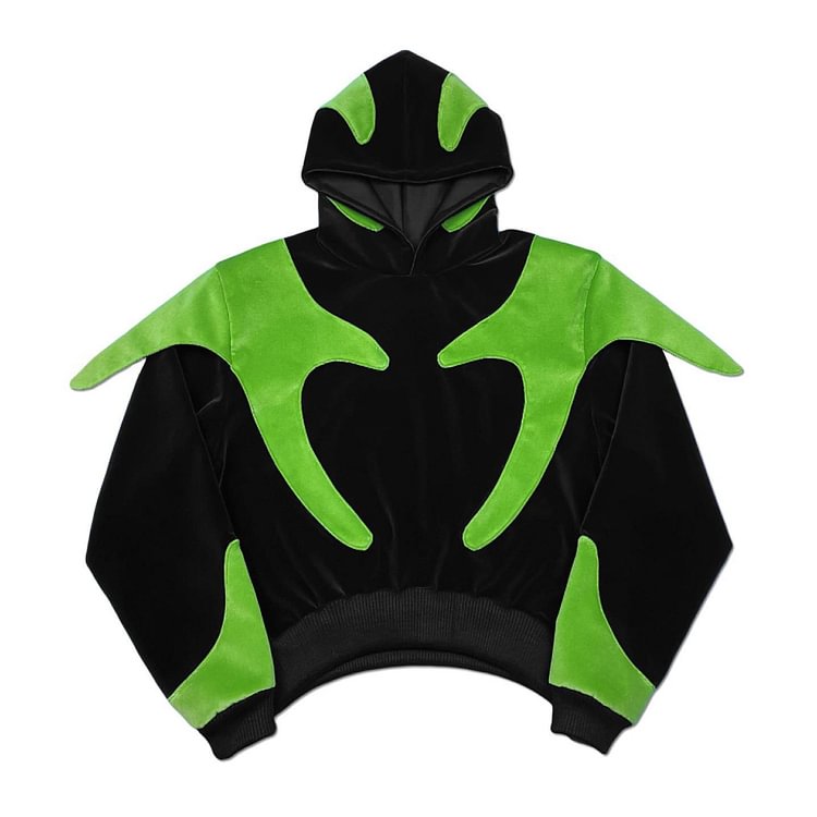 Contrast Panel Print Hoodie