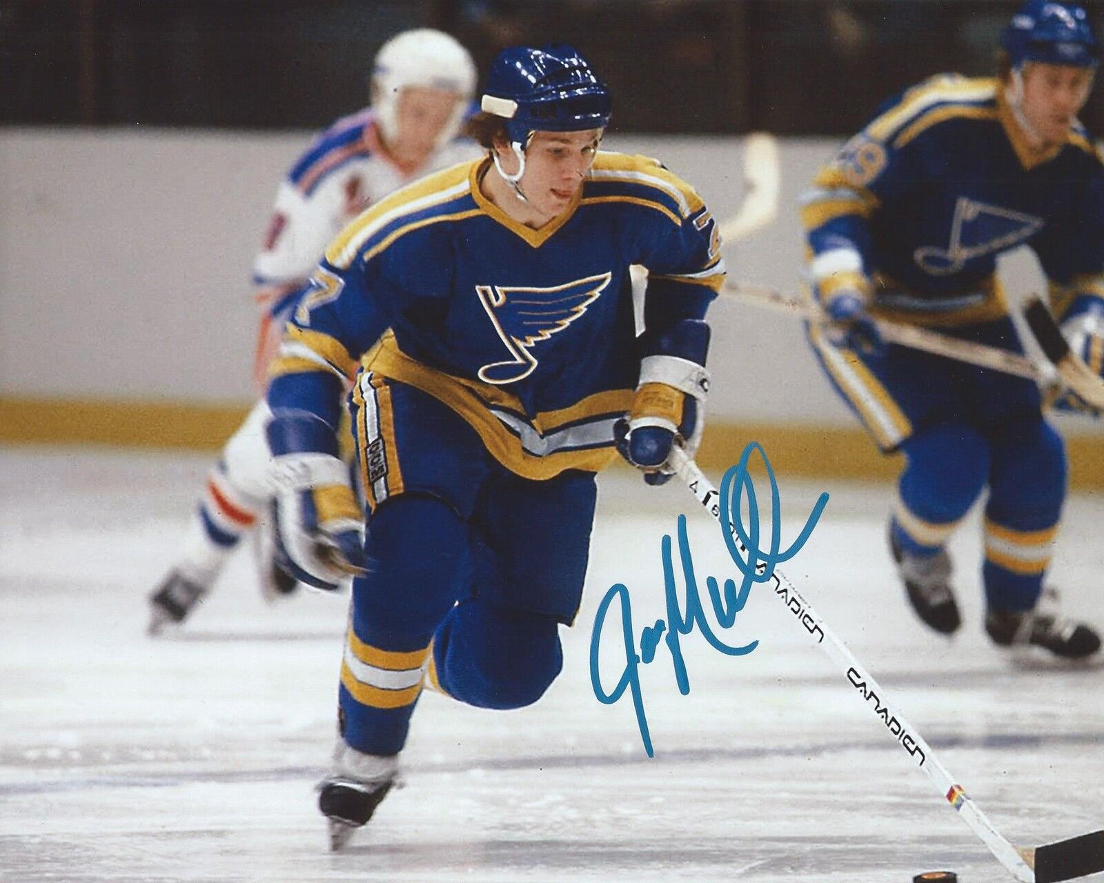 Joe Mullen Signed 8×10 Photo Poster painting St. Louis Blues Autographed COA