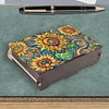 (US Local)Diamond Painting Storage Box DIY 5D Diamond Painting Jewelry Box (Sunflower)