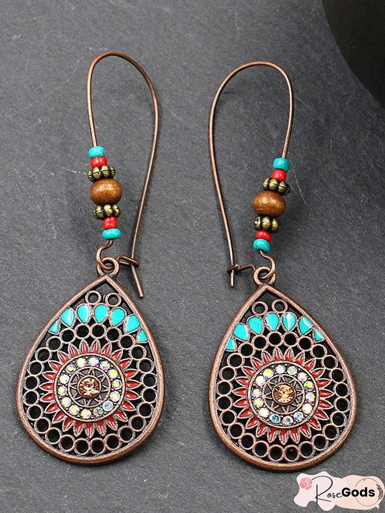 Western Ethnic Water Drop Earrings