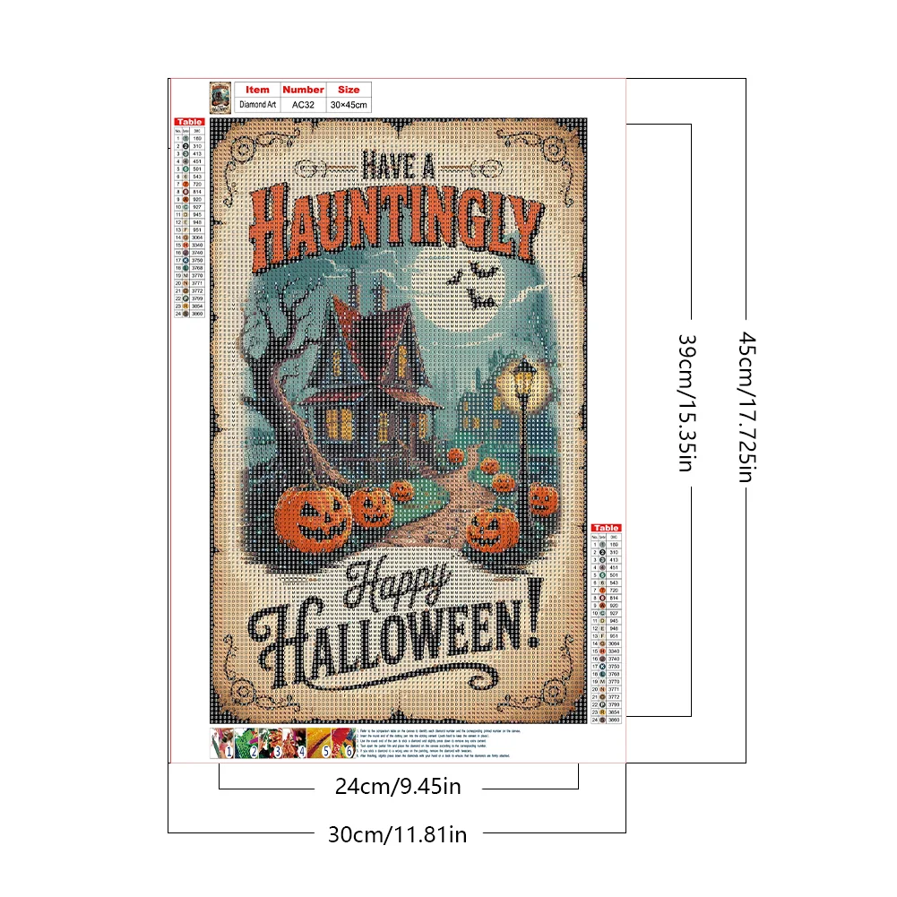 Diamond Painting - Full Round Drill - Halloween Castle(Canvas|30*45cm)