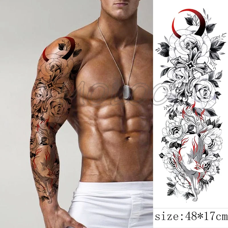 Waterproof Temporary Tattoo Sticker Jesus Virgin sister Peace Pigeon bird flower Full Arm Tatoo Flash Fake Tatto for Men Women
