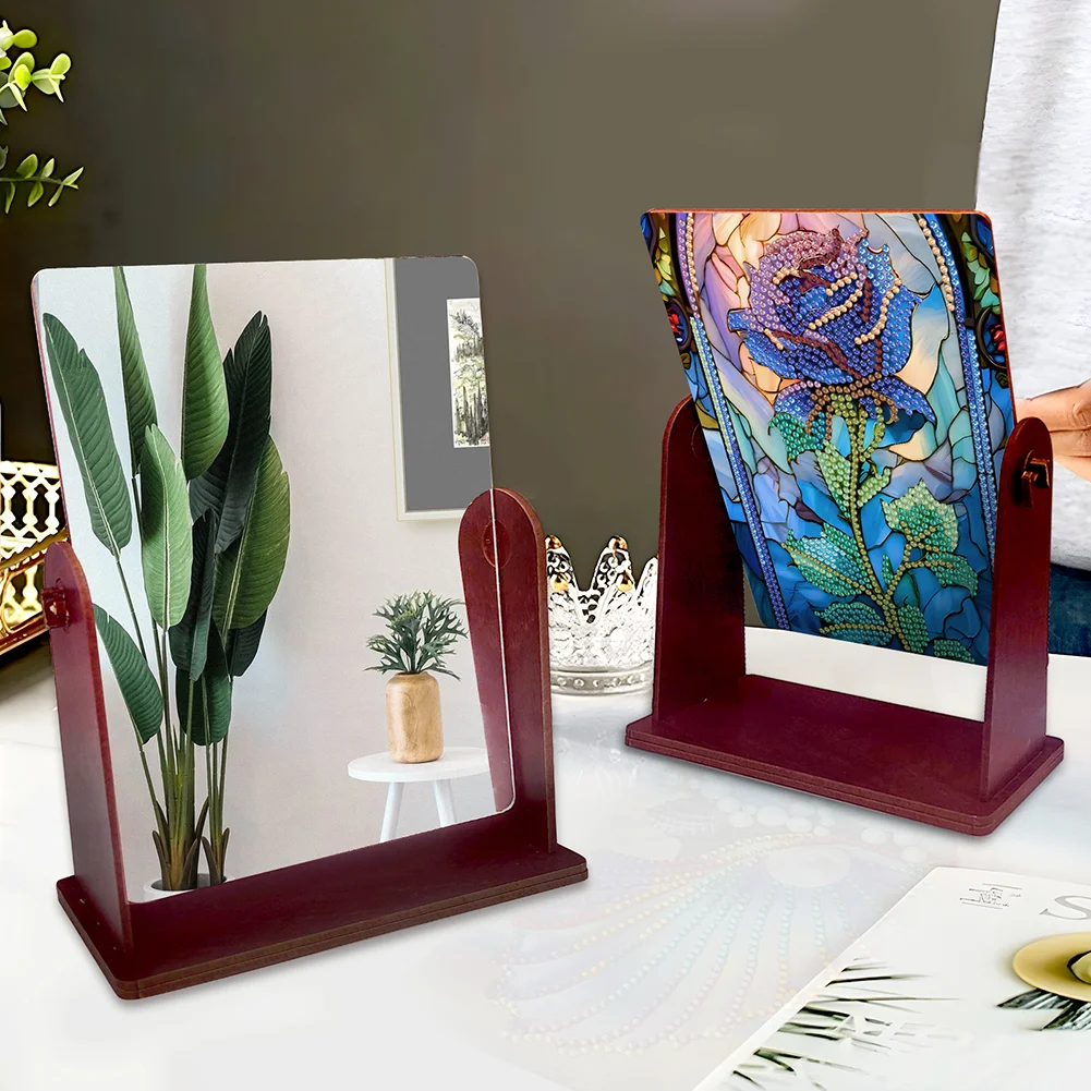 Blue Roses Special Shape Diamond Painting Mirror Table Top Diamond Mirror Kit