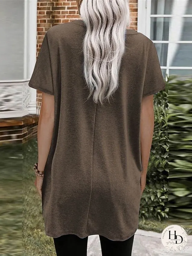 Casual Dress T Shirt Dress Tee Dress Shift Dress Mini Dress Black White Pink Short Sleeve Pure Color Pocket Summer Spring Crew Neck Classic Loose Fit S M L XL XXL for Women