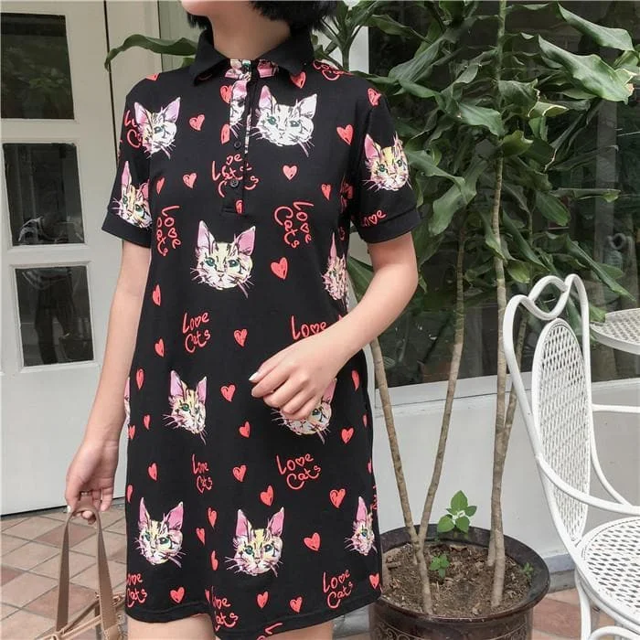 Kawaii Cat Printing Dress SP1710159