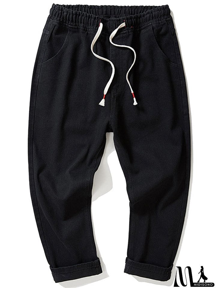 MidiSono - Fashion Men Straight-Leg Loose Casual Long Harem Pants