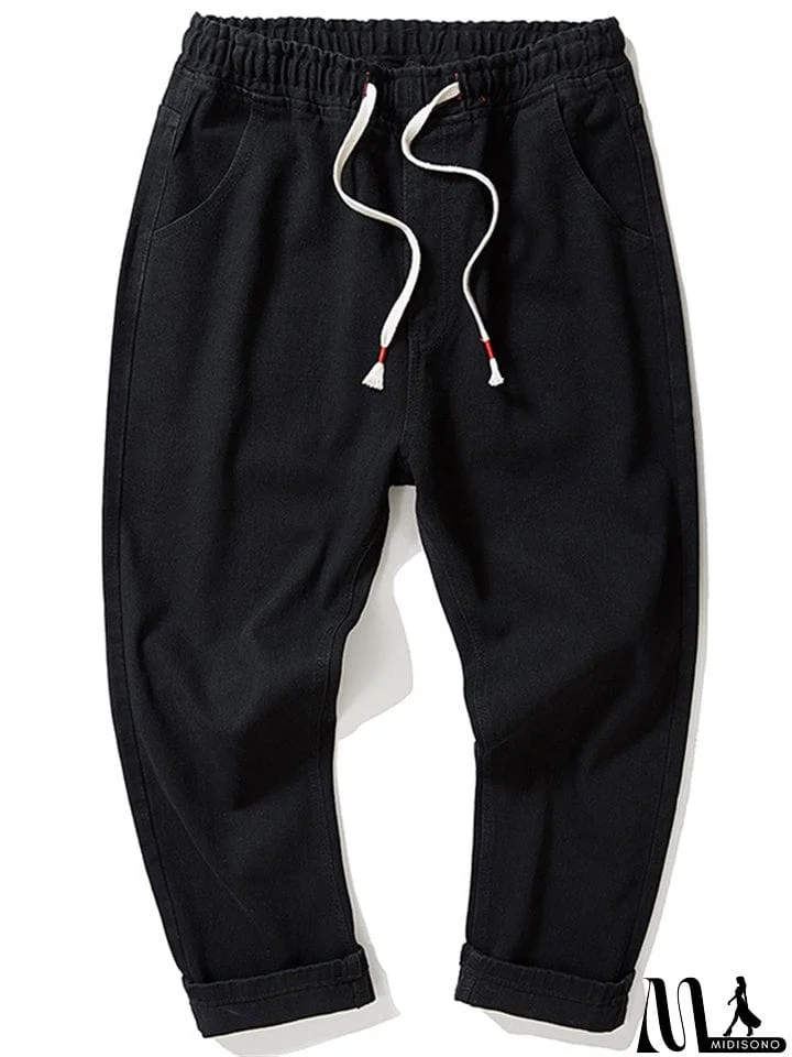 MidiSono - Fashion Men Straight-Leg Loose Casual Long Harem Pants