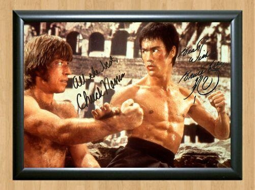 Bruce Lee Chuck Norris Way Dragon Signed Autographed Photo Poster painting Poster Print Memorabilia A4 Size
