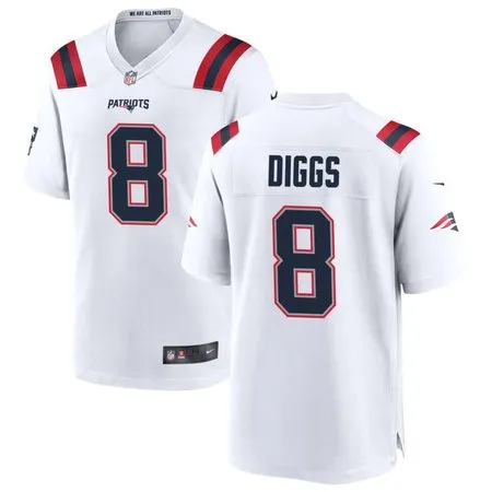 Youth New England Patriots #8 Stefon Diggs  White Game Jersey