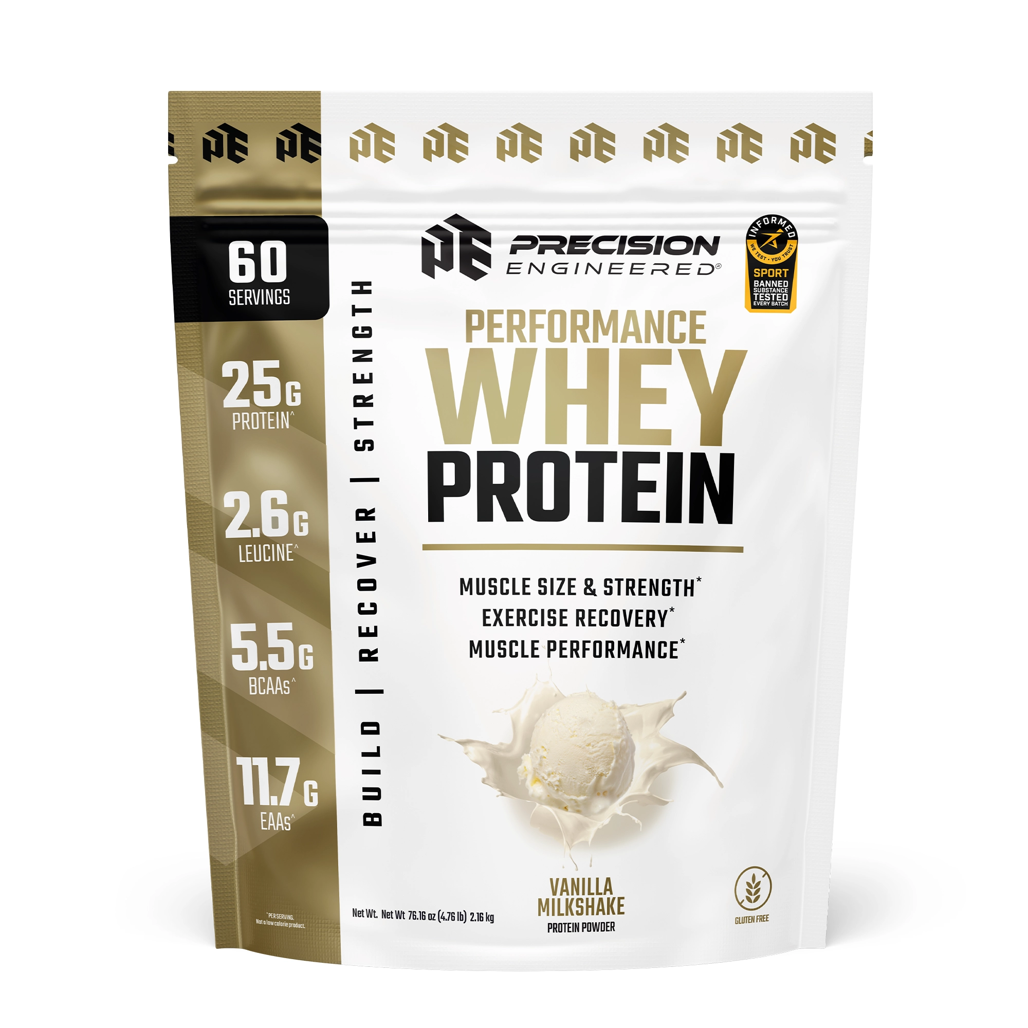Whey Protein Creamy Vanilla - 60 Servings - Muscle Size & Strength, Exercise Recovery, Muscle Performance