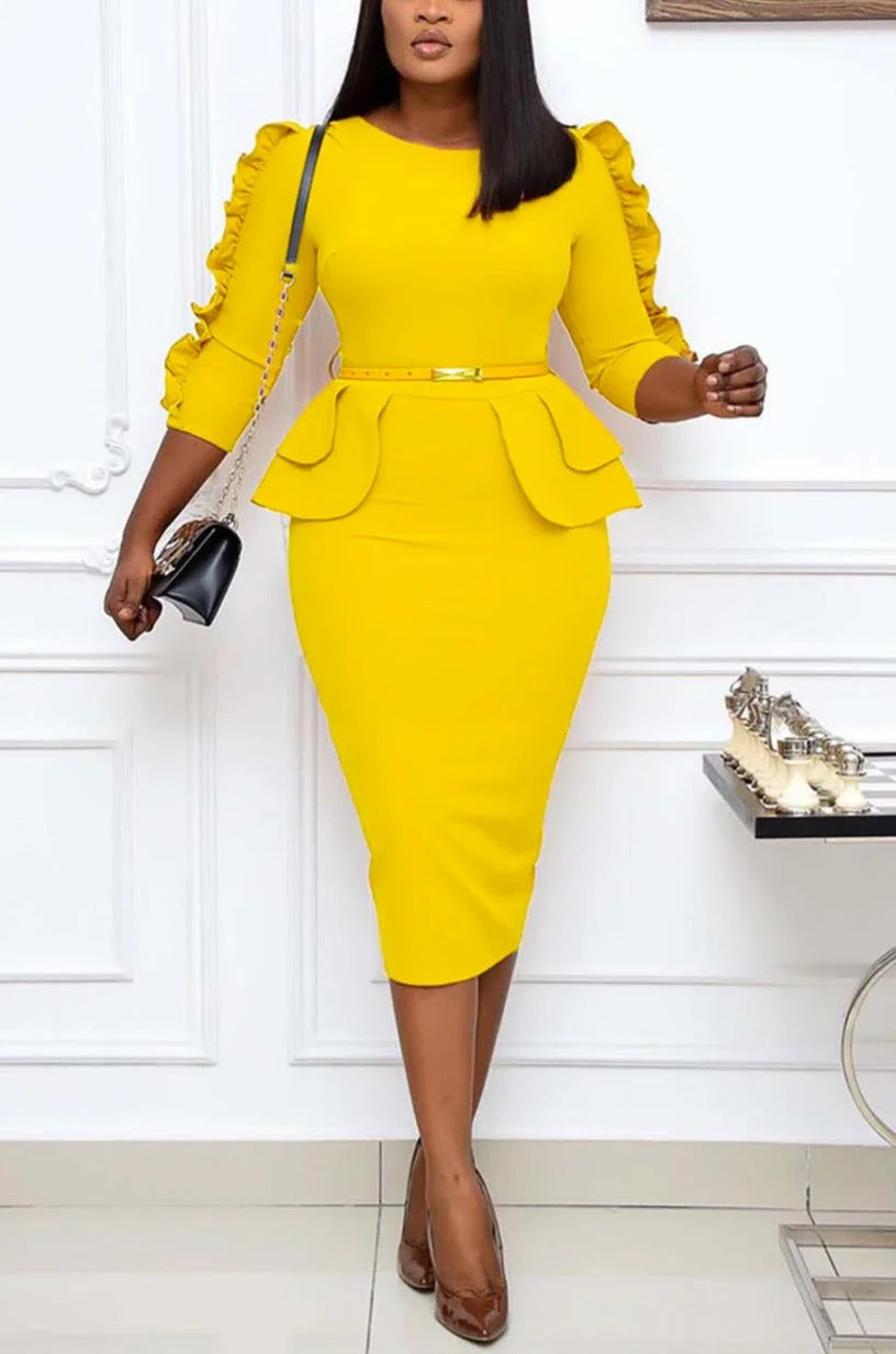 Temperament Career Belted Dress