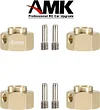 AMK 4pcs Brass Extended Wheel TRX4 Brass 6mm Wheel Hex Extended Adapter for RC Crawler TRX4 TRX-4 1/10 RC Hex Wheel Hubs Adapters (4pcs 6mm Wheel Hubs Adapters)