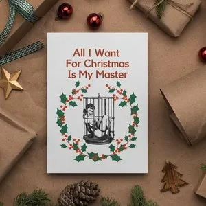 pornhint Pornhint BDSM Christmas Card For Master, Custom Message Card, DDLG Slave