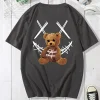 Men's Streetwear Graphic Printed Toy Bear Crew Neck Tee by Inlyline
