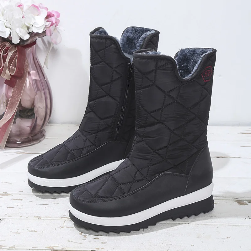 Yyvonne Winter Cotton Boots Women Wear Velvet Thick Snow Boots High Help Cotton Boots